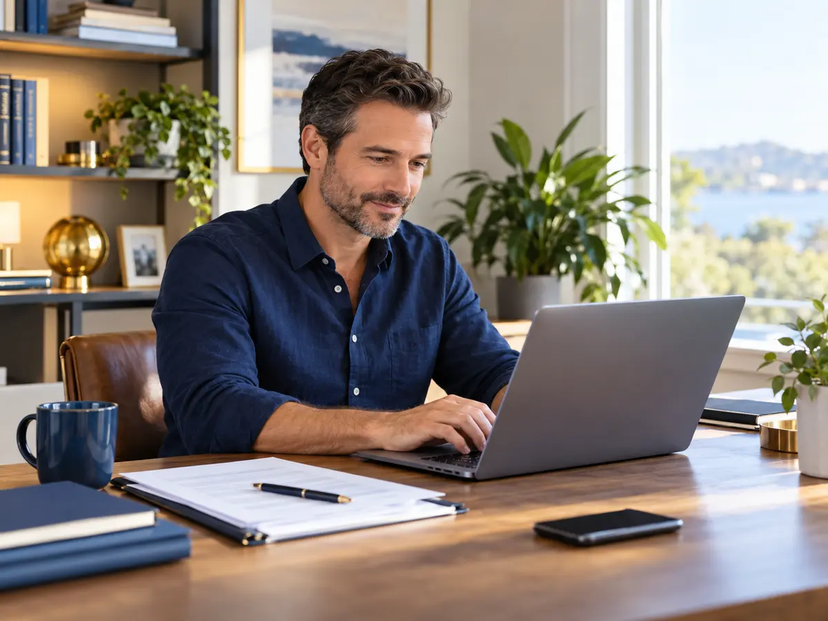 Applicant completing a secure online loan application